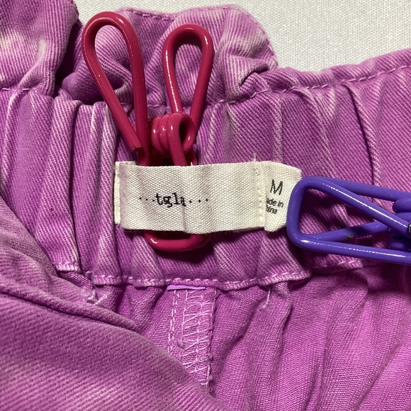 High Waist Pink Ruffled Women's Cotton Shorts - Picture 4 of 6